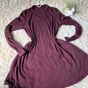 Chic Maroon fortune and ivy burgundy maxi sweater Long Sleeve Dress
